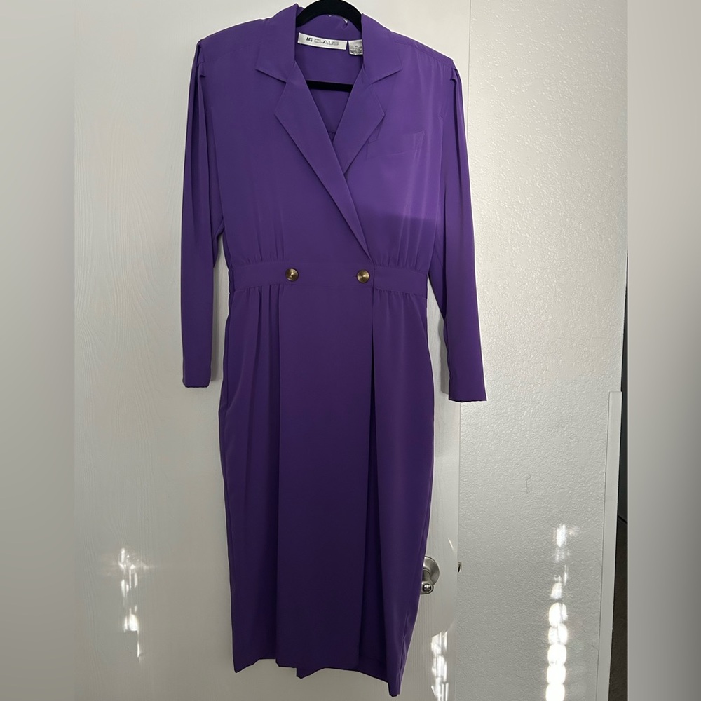 Elegant Purple Long Sleeve Dress
